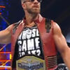 WWE SmackDown LA Knight Wrestler Leather Brown and Black Vest