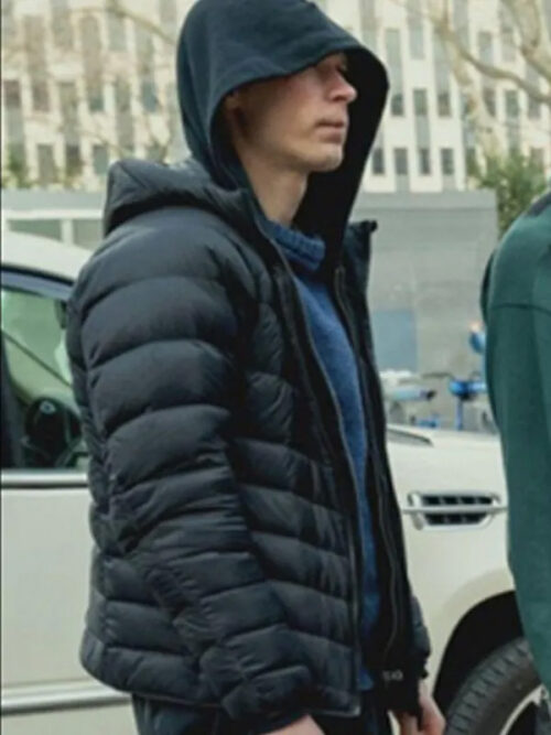Yura Borisov Anora Movie Igor Black Puffer Hooded Jacket
