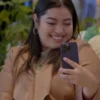 Keyla Monterroso Mejia Curb Your Enthusiasm S012 Brown Jacket