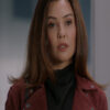 The Rookie 2024 Danielle Campbell Maroon Biker Leather Jacket
