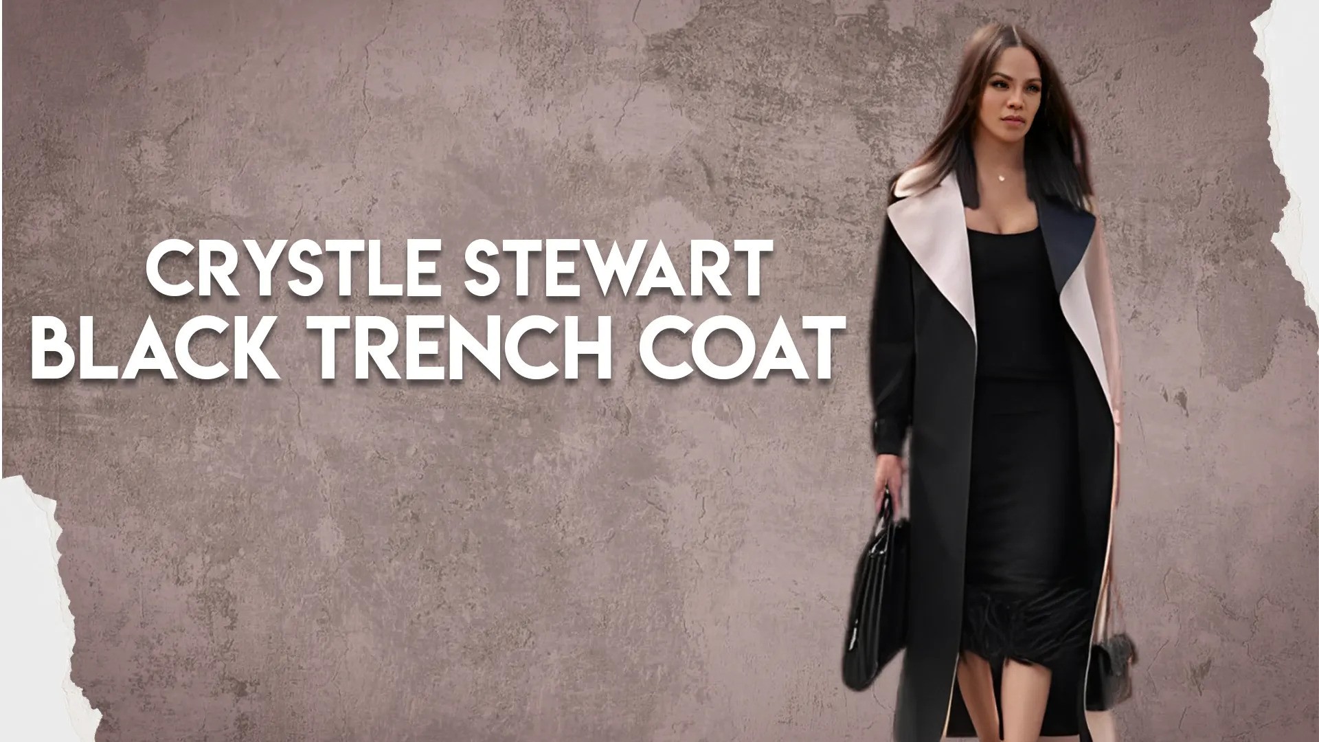 Crystle Stewart Black Trench Coat