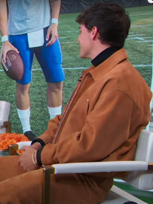 Sidelined The QB and Me GMA Noah Beck Brown Jacket