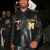 Jamie Foxx Black Leather Jacket With Embroidered Patches