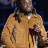 Shaboozey A Bar Song CMA Fest 2024 Brown Leather Jacket