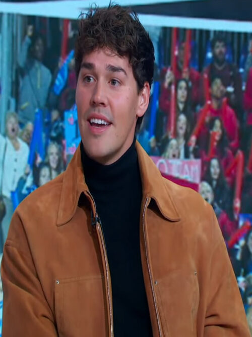 GMA3 Noah Beck Brown Suede Leather Jacket
