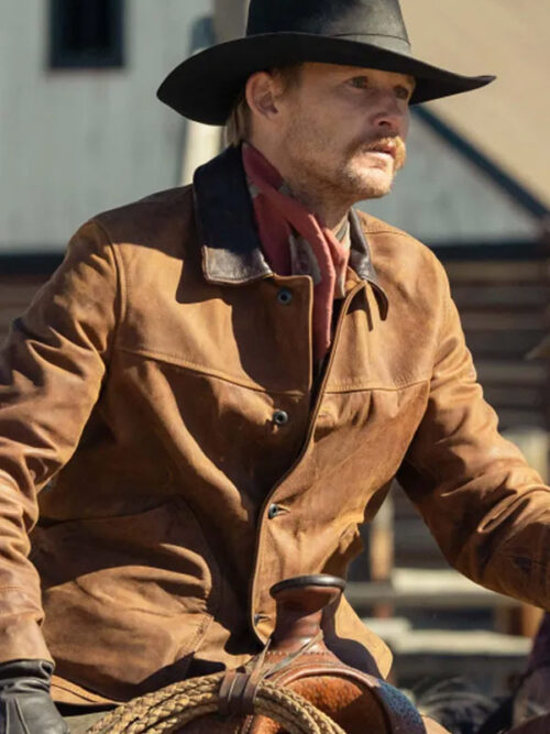 1923 Season 01 Brian Geraghty Brown Leather Jacket