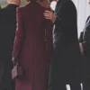 Kate Middleton Style Burgundy Trench Coat