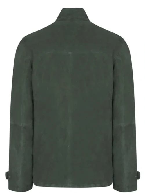 Men Vintage Green Suede Leather Jacket