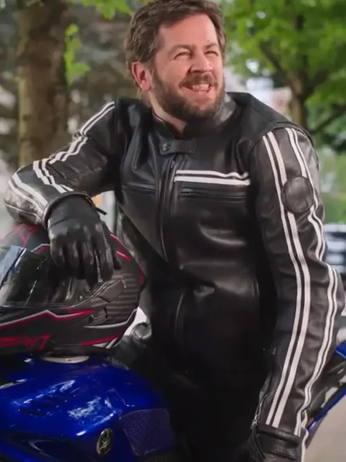 Michael Angarano Laid S01 Black Leather Jacket