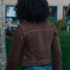 Rosalind Eleazar Missing You 2025 Brown Jacket