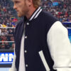American Wrestler Logan Paul Blue and White Bomber Jacket