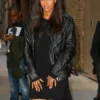 Ciara Black Leather Moto Jacket