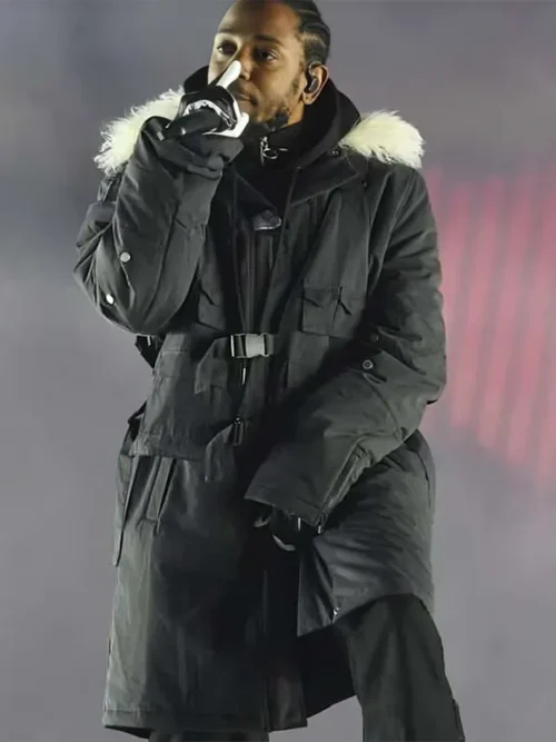 Kendrick Lamar NCAA Black Jacket With Fur