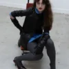 Raffey Cassidy Leather Jacket
