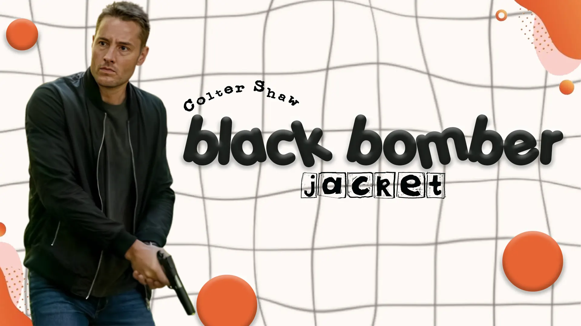 Colter Shaw black bomber jacket 