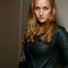 Leelee Sobieski Walk All Over Me Alberta Green Leather Jacket