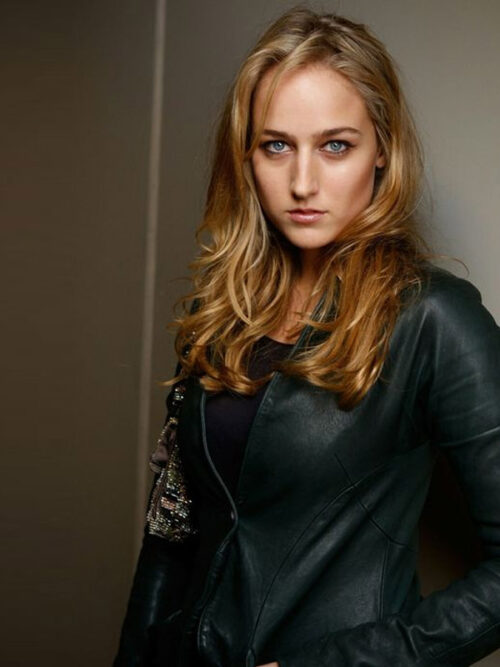 Leelee Sobieski Walk All Over Me Alberta Green Leather Jacket