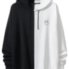 Men Black and White Hoodie
