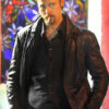 Brad Pitt Killing Them Softly Black Leather Blazer