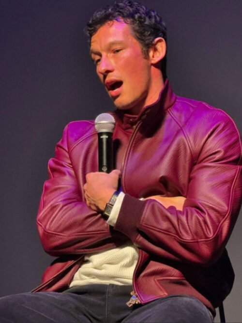 British Actor Callum Turner Masters of the Air Leather Bomber Jacket