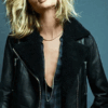 Rosie Huntington-Whiteley Black Biker Jacket
