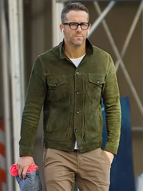 Ryan Reynolds Green Suede Jacket