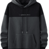 Mens Drawstring Grey and Beige Hoodie