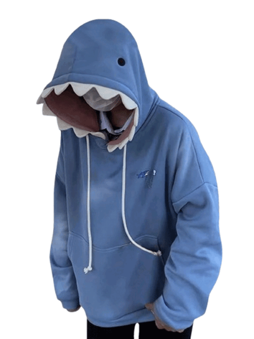 Oversized Blue Shark Hoodie