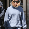 Shop American Actress Sydney Sweeney Blue Pullover Oversized Hoodie