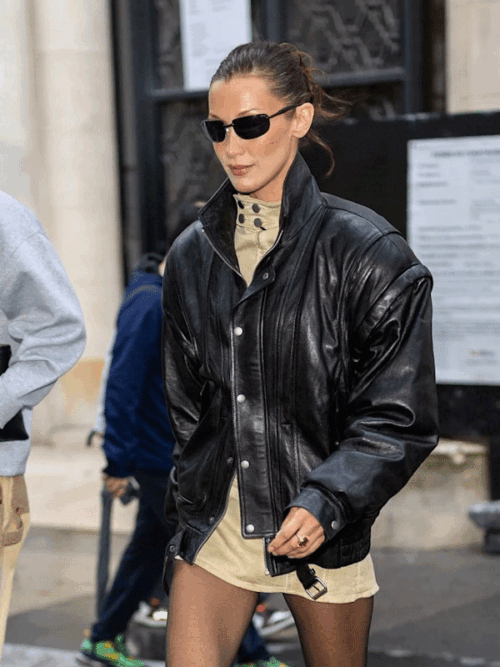 Buy Bella Hadid Street Leather Jacket