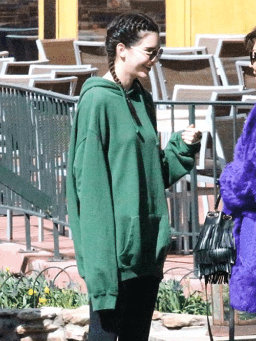 Shop American Model Kendall Jenner Green Oversized Hoodie