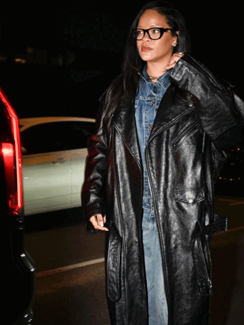 Buy Rihanna Leather Trench Coat