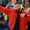Buy Playoffs Game Steph Curry Red Bomber Jacket