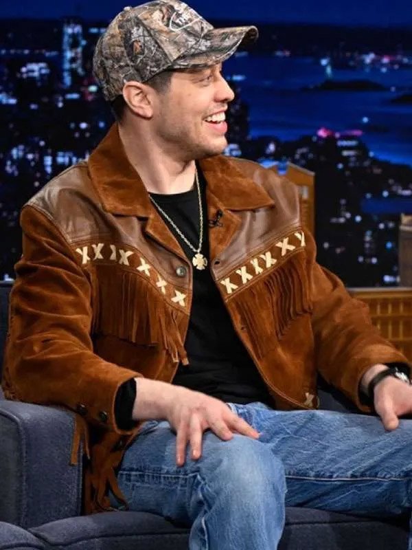 Shop The Tonight Show Pete Davidson Brown Fringe Jacket