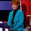 Shop Reba McEntire The Voice S28 Blue Suede Leather Fringe Coat