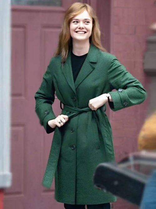 Shop Elle Fanning Green Coat
