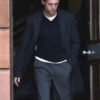 Buy Jamie Bell Half Man Black Wool Coat