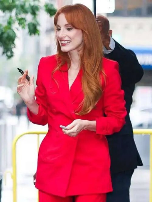 Shop Jessica Chastain Red Blazer
