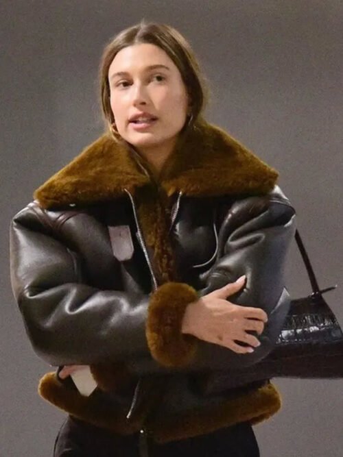 Shop LA Hailey Bieber Shearling Jacket