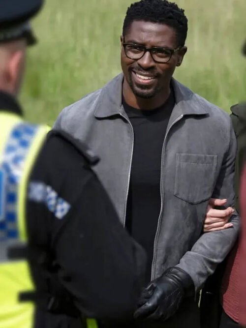 Shop Mayfair Witches Ciprien Grieve Grey Leather Jacket