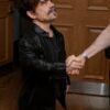 Shop Roofman 2025 Peter Dinklage Black Leather Jacket