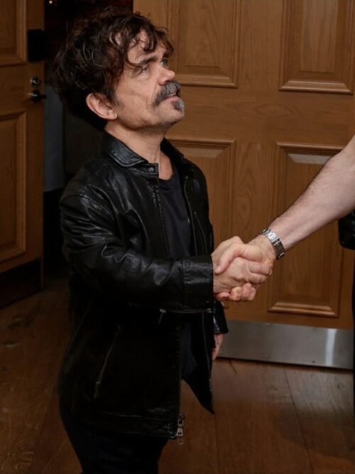 Shop Roofman 2025 Peter Dinklage Black Leather Jacket