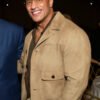 Shop TIFF Awards Dwayne Johnson Beige Suede Jacket