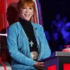 Shop American Actress Reba McEntire The Voice Blue Suede Leather Coat