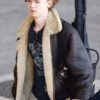 Shop Thomas Brodie-Sangster Brown Shearling Jacket