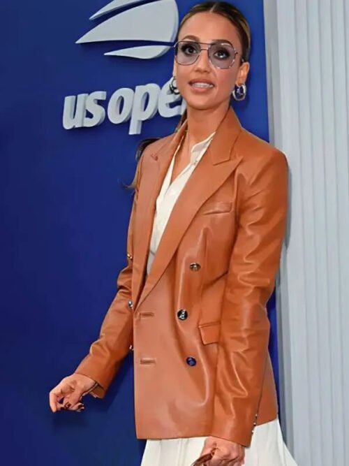 Buy US Open 2025 Jessica Alba Leather Blazer