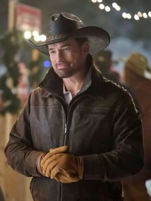 Shop Warren Christie Movie A Royal Montana Christmas Huntley Leather Jacket