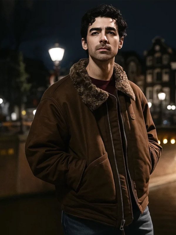 Shop A Very Jonas Christmas Movie Joe Jonas Brown Suede Jacket