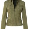 Buy Laurel Hammond-Muntz Elsbeth Amy Sedaris Green Leather Jacket