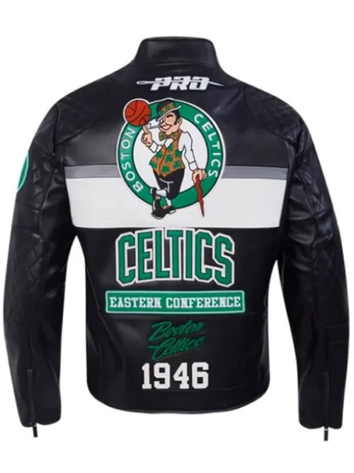 Shop Boston Celtics Black Leather Jacket